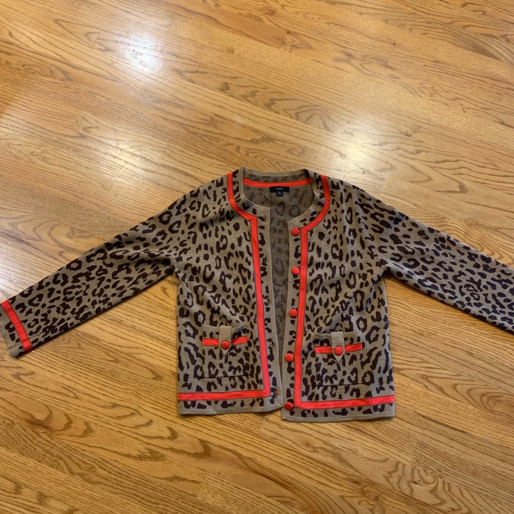 J Crew animal print  wool sweater